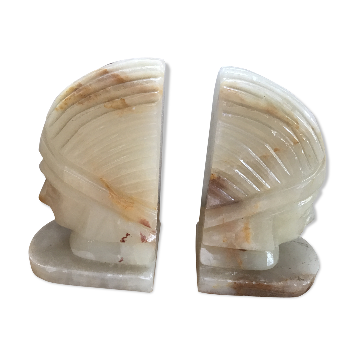 Pair of bookends in onyx