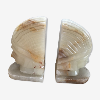 Pair of bookends in onyx
