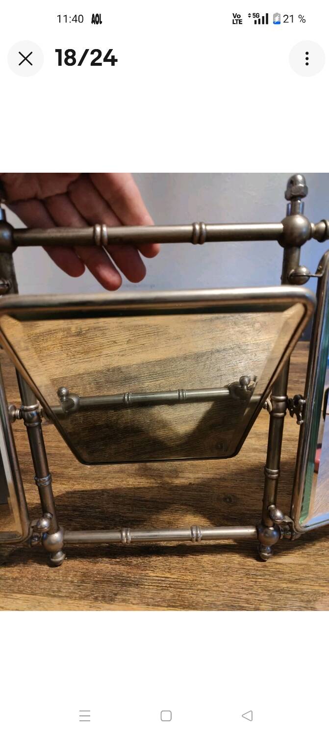 Miroir triptyque 1900 biseauté Barbier