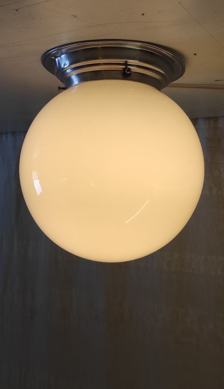 Art Deco ceiling light or wall light with opaline globe, diameter 20 cm.