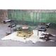 Coffee table in chrome, brass and beveled glass