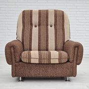 Fauteuil relax danois, revêtement en laine d'origine, années 70