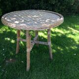 Rattan side table