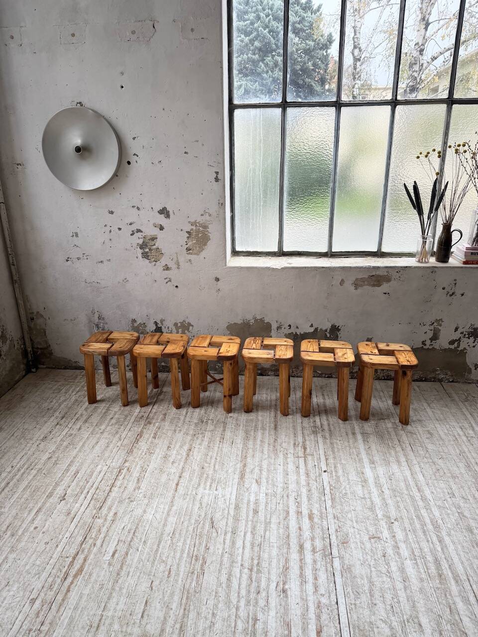 Set of 6 Olof Ottelin stools, Finland 1950.