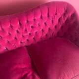 Living room with padded sofa plus two armchairs