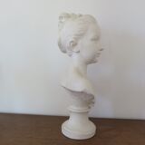 Bust "little girl" in plaster signed