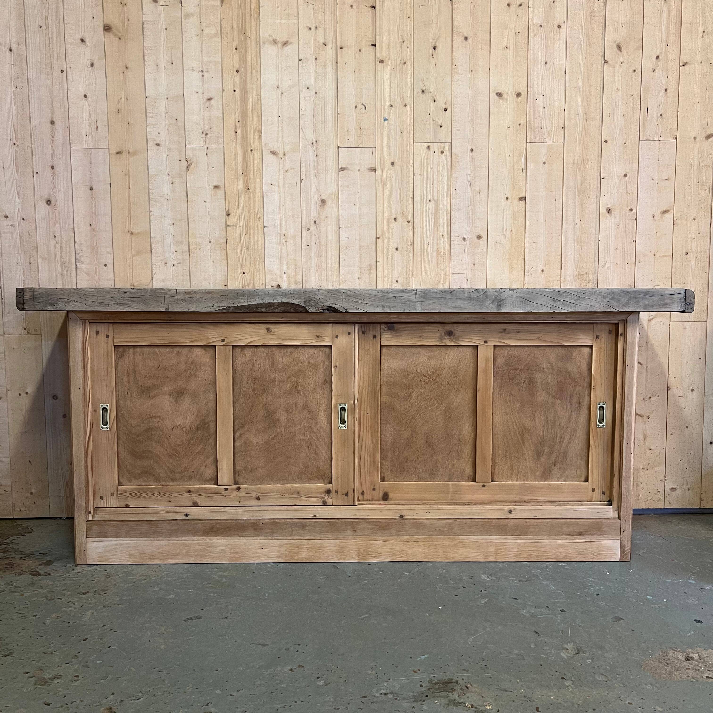 Workbench with sliding doors