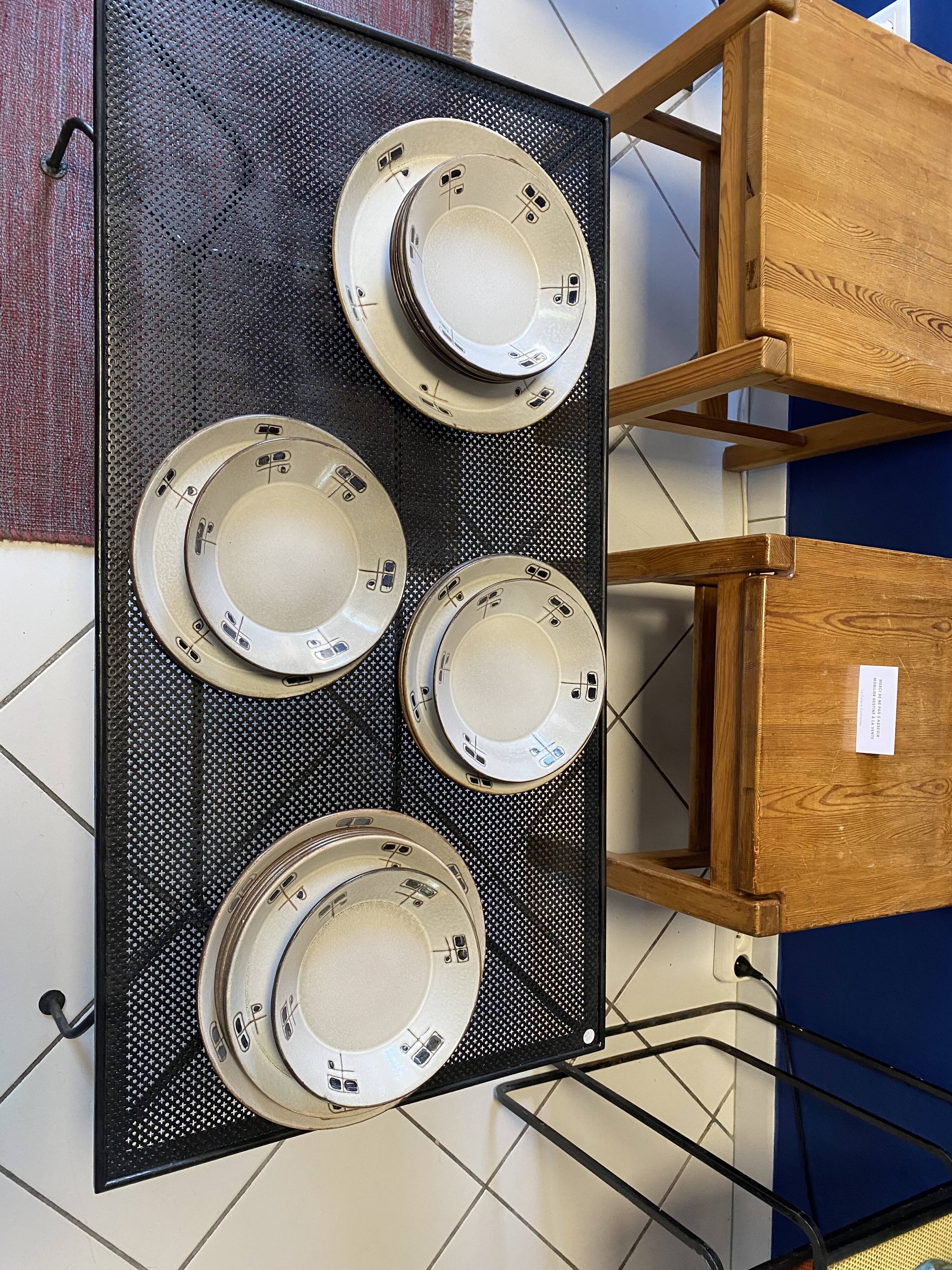 Service Niderviller hand painted 70s