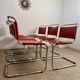 Lot 6 tubular chairs S33 design Mart Stam vintage cognac leather from the 70s