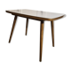 Vintage coffee table feet wooden compass and light grey formica