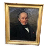 19th Century- Vintage Portrait Painting of a Gentleman Man Oil on Canvas