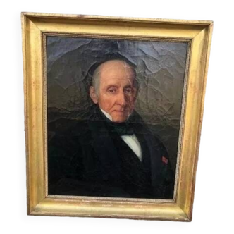 19th Century- Vintage Portrait Painting of a Gentleman Man Oil on Canvas