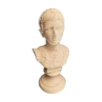 Bust on alabaster pedestal depicting Augustus