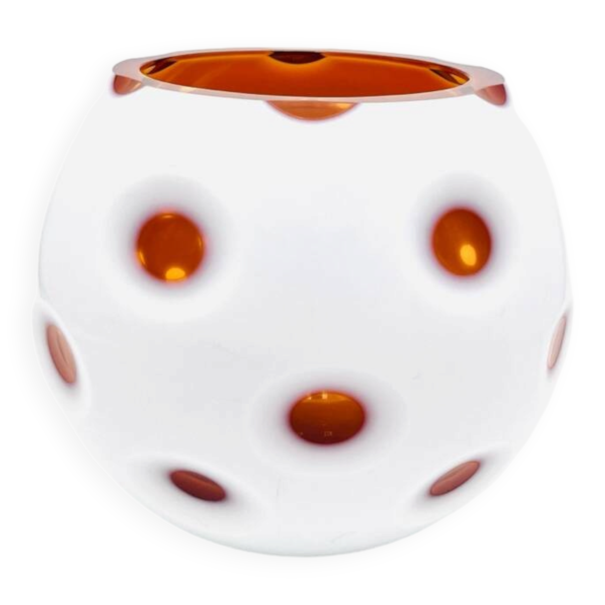 Monumental Vase IVV Italy – Art Glass Opaline & Amber – 4.2kg – 24cm