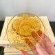Set of two vintage cups and saucers 70s amber glass flowers