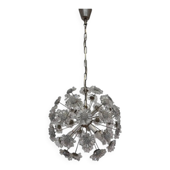 Design glass Emil Stejnar style Sputnik / Dandelion chandelier, 1970s