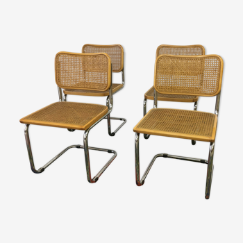 Lot de 4 chaises Cesca B32 de Marcel Breuer