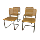 Lot de 4 chaises Cesca B32 de Marcel Breuer