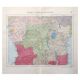 Vintage Central Africa map 38x43cm from 1950