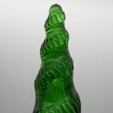 Bouteille 'Genie' en peau de serpent en verre vert italien Empoli