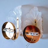 Pair of "leaf" wall lights by Carl Fagerlund, Murano glass, Germany, 1970