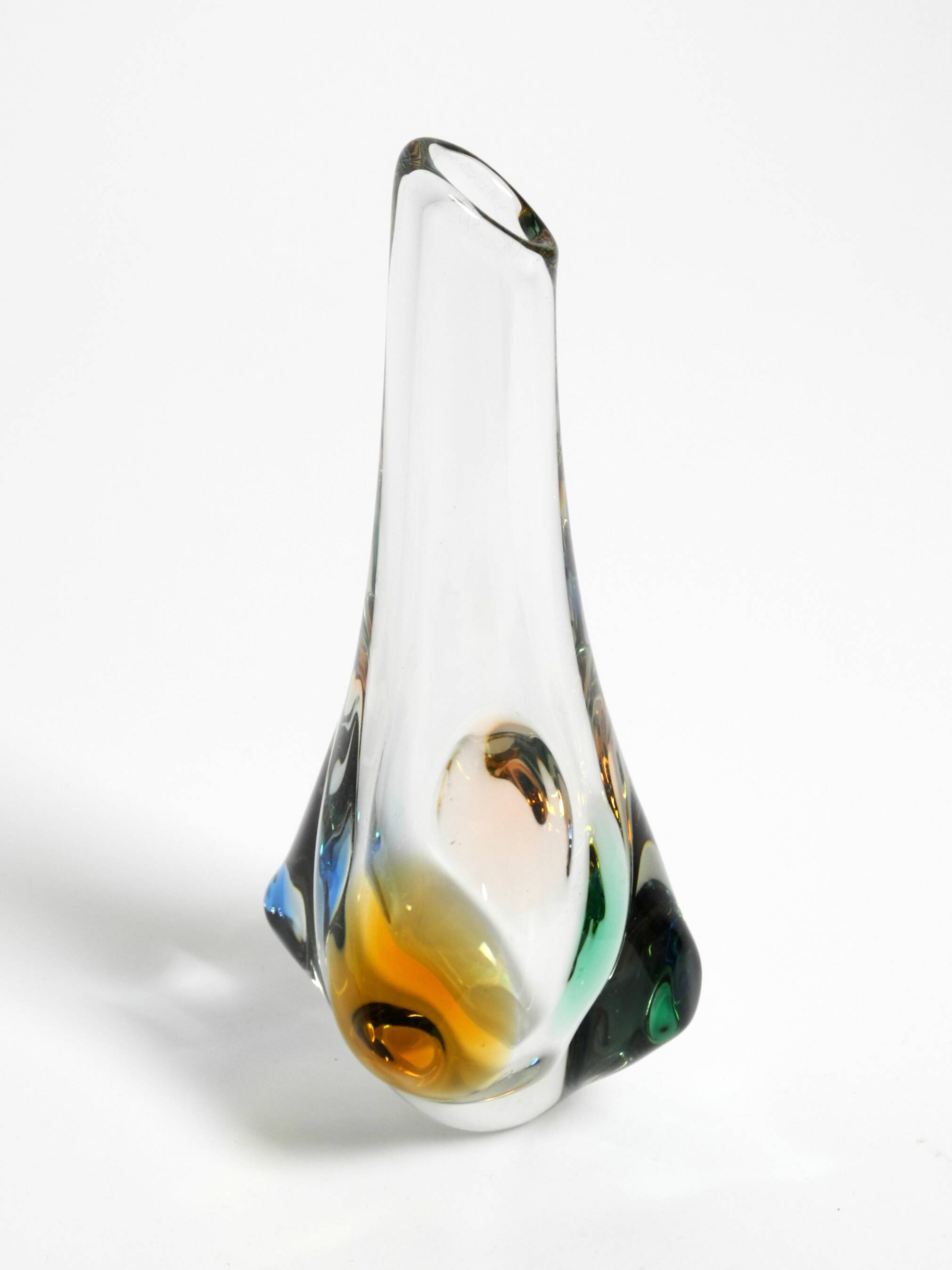 Deux vases en cristal des années 1960 par Miroslav Klinger pour Bohemia Glass.