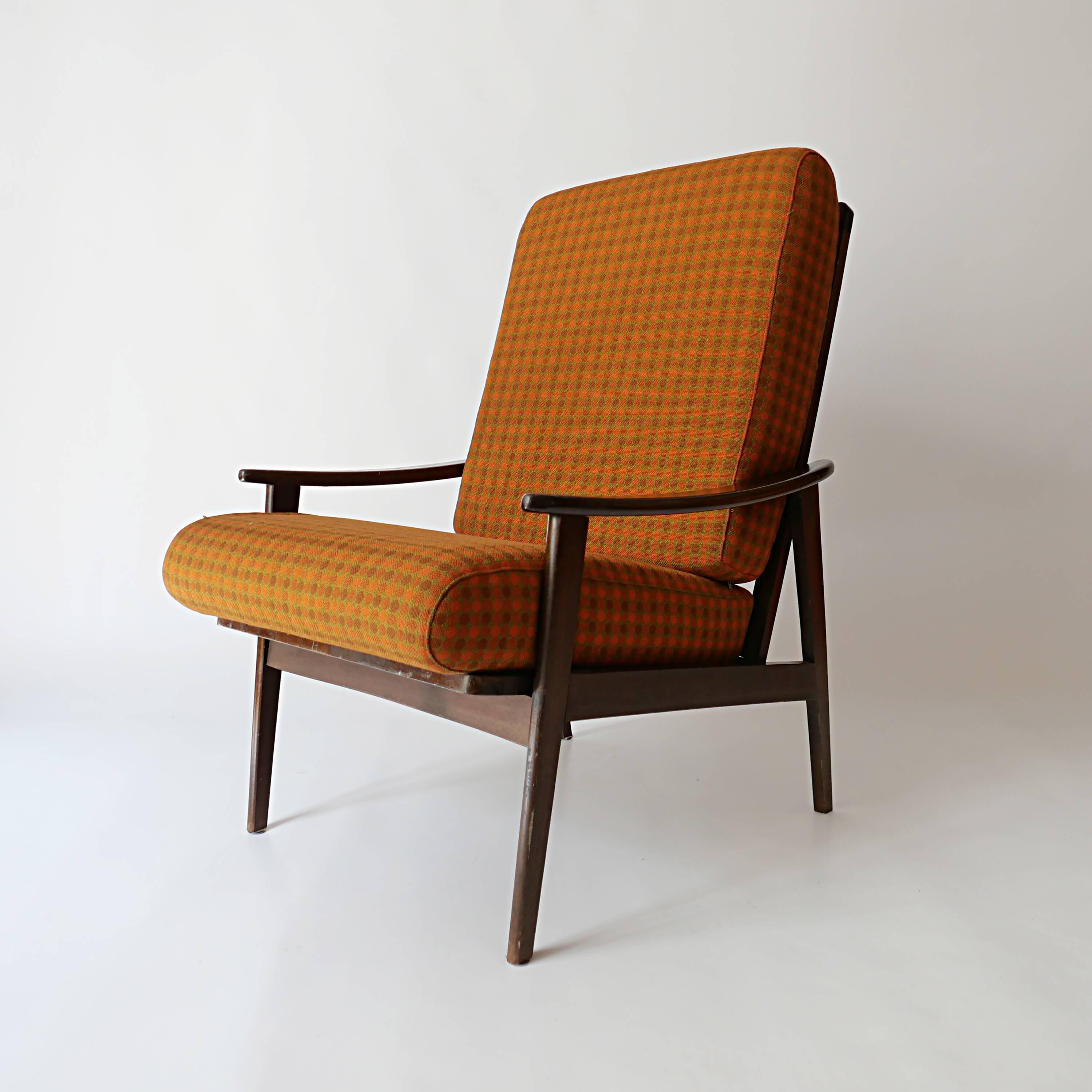 Fauteuil en teck scandinave design vintage des années 70 1970