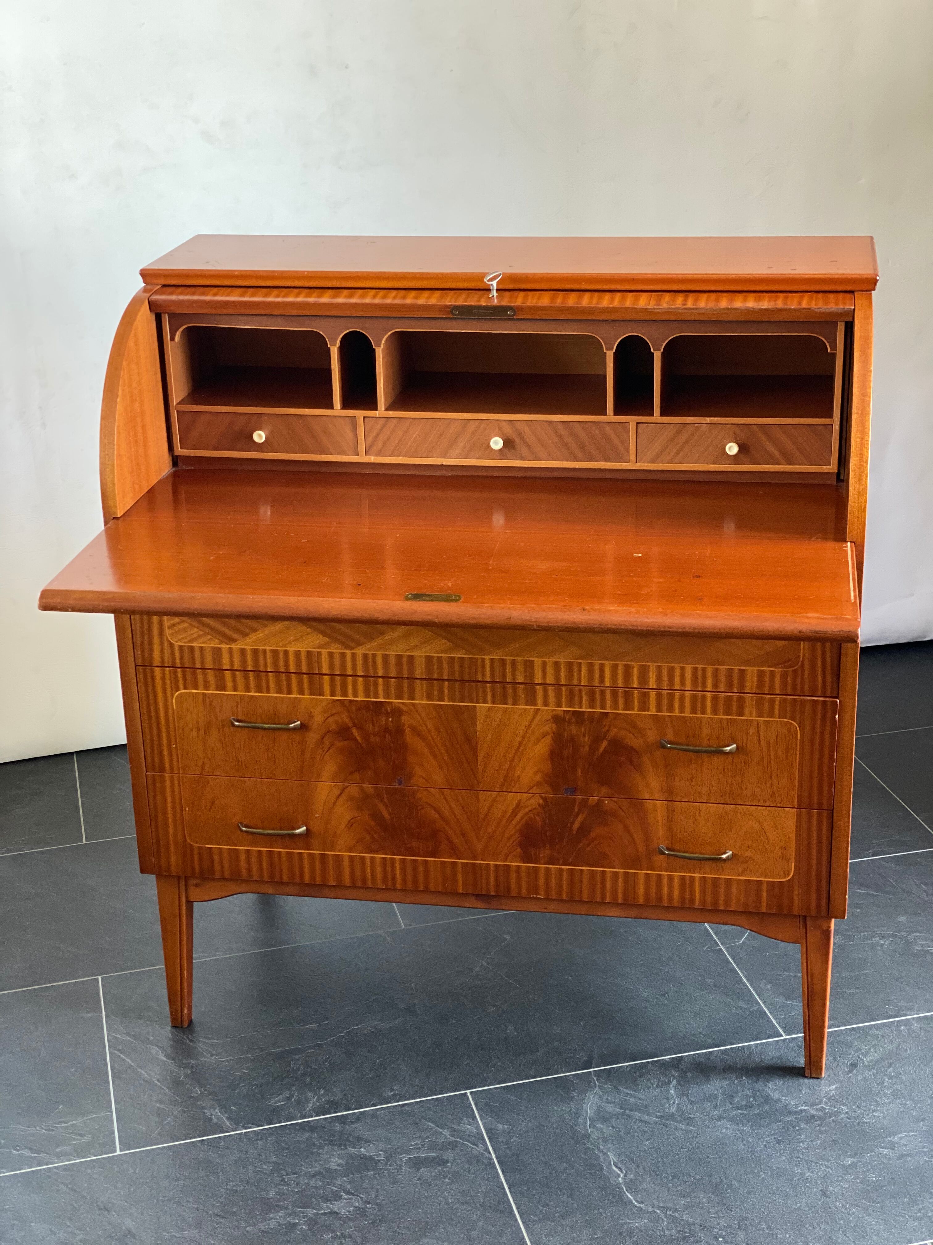 Teak roll top desk by Egan Ostergaard for Broderna gustafssons