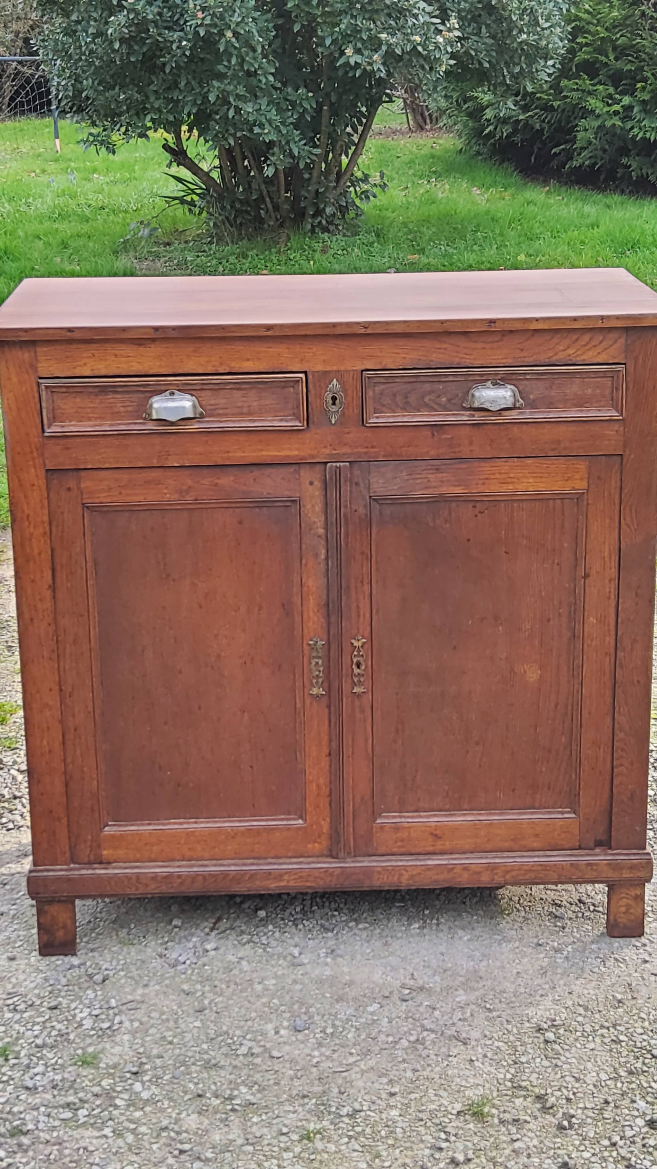 Parisian sideboard in solid oak and solid poplar early 20th century