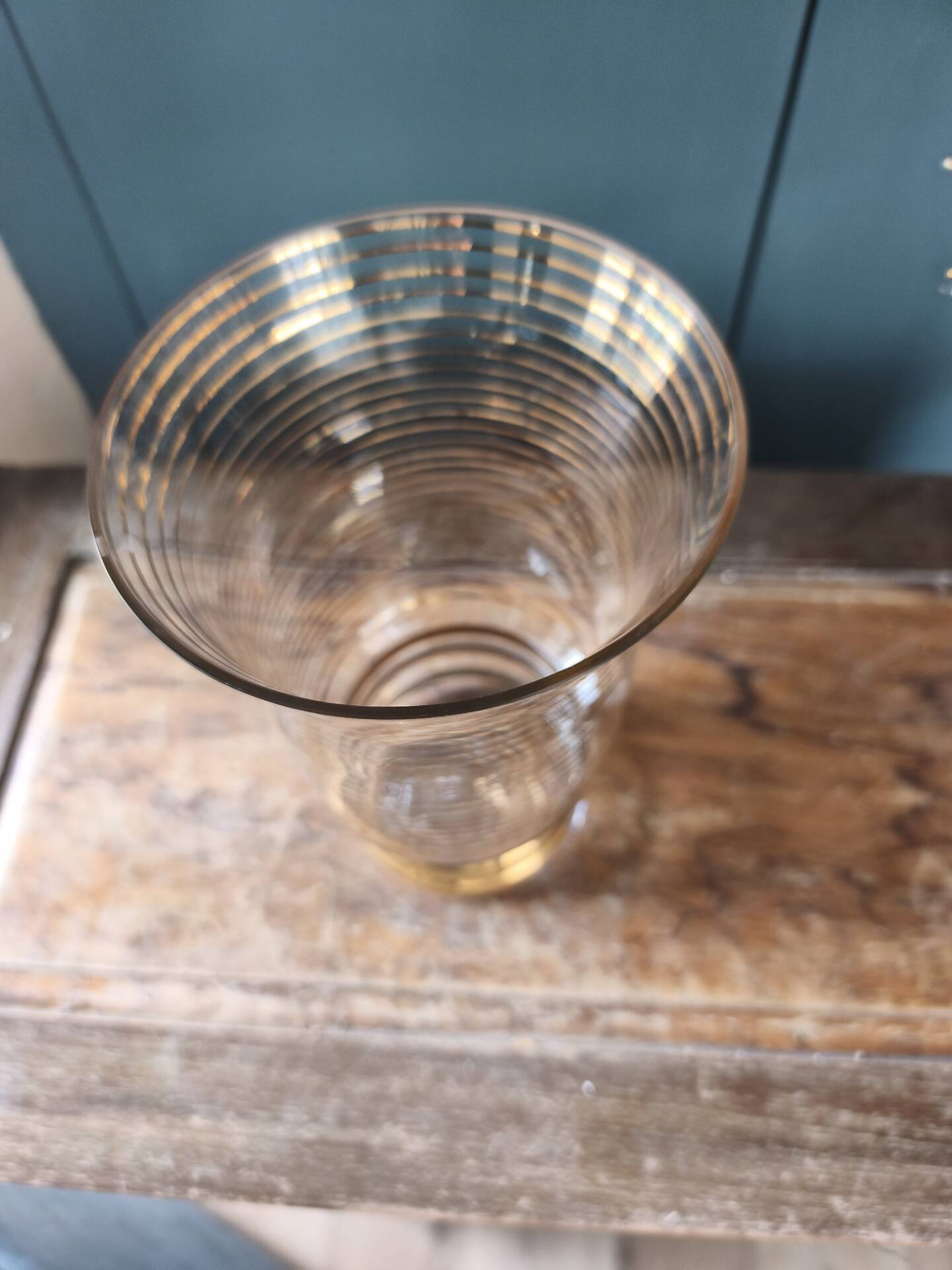 Vintage gold glass vase