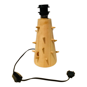 Pied de lampe en bois massif de fabrication artisanale