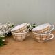 Set of 4 antique coffee cups in opaque porcelain from Badonvillier