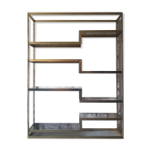 Display case 163cm vintage hollywood regency bookcase brass 70s