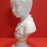 Small bust young boy in biscuit Tharaud Limoges