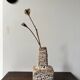 Vase en céramique fat lava années 60 marron et beige pays bas