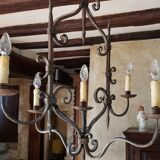 Lustre forgé ancien 6 feux