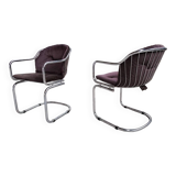 Pair of vintage chrome chairs style Rinaldi