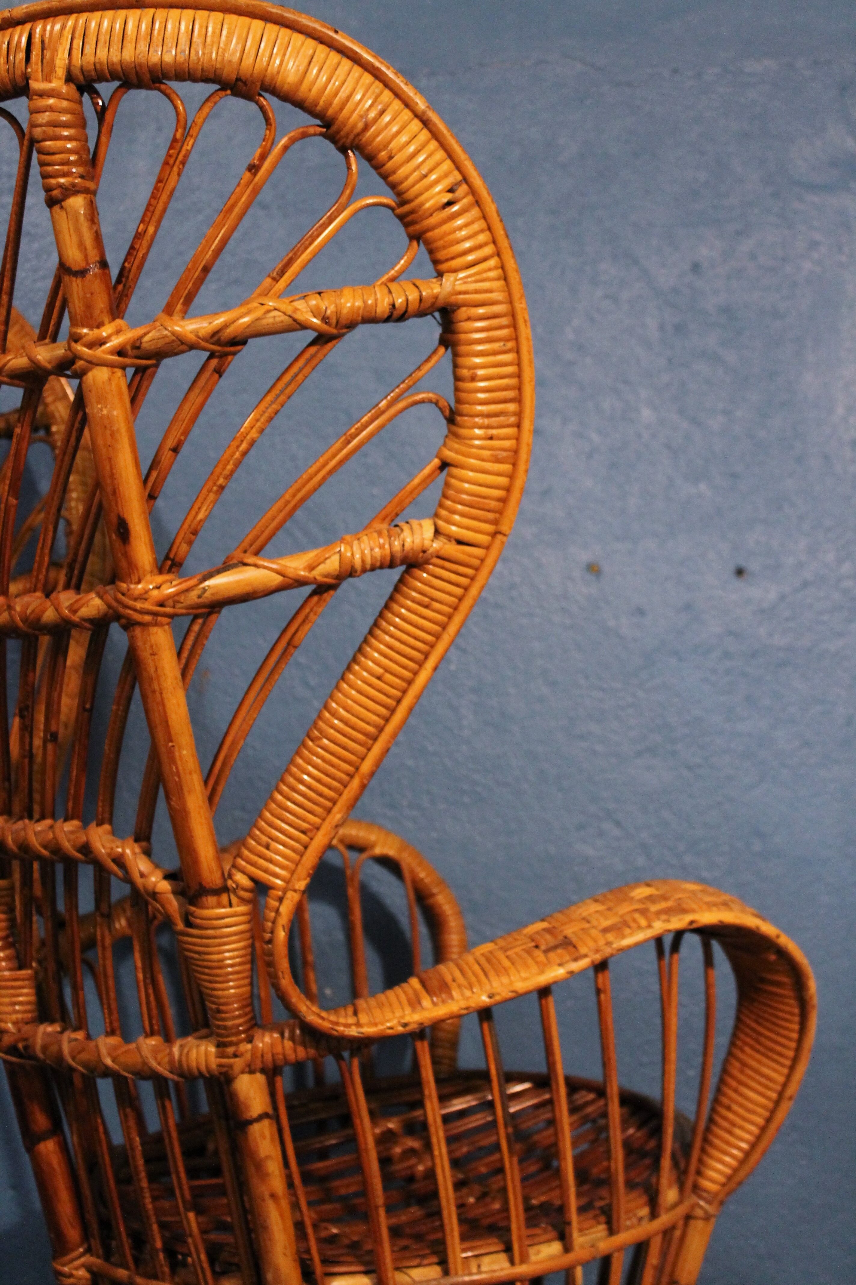 Rattan armchair by Gio Ponti & Lio Carminati Bonacinati edition 1950