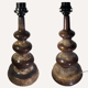 Pair fat lava ceramic curvy organic table lamps, Germany, 1960s