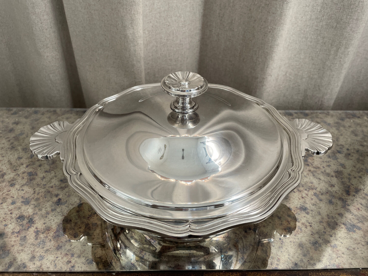 Vegetable Christofle silver metal Louis XV style "net/Chinon