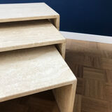 Italian travertine nesting tables, 1970s