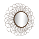 Large vintage 1960 mirror sun rattan flower - 67 cm