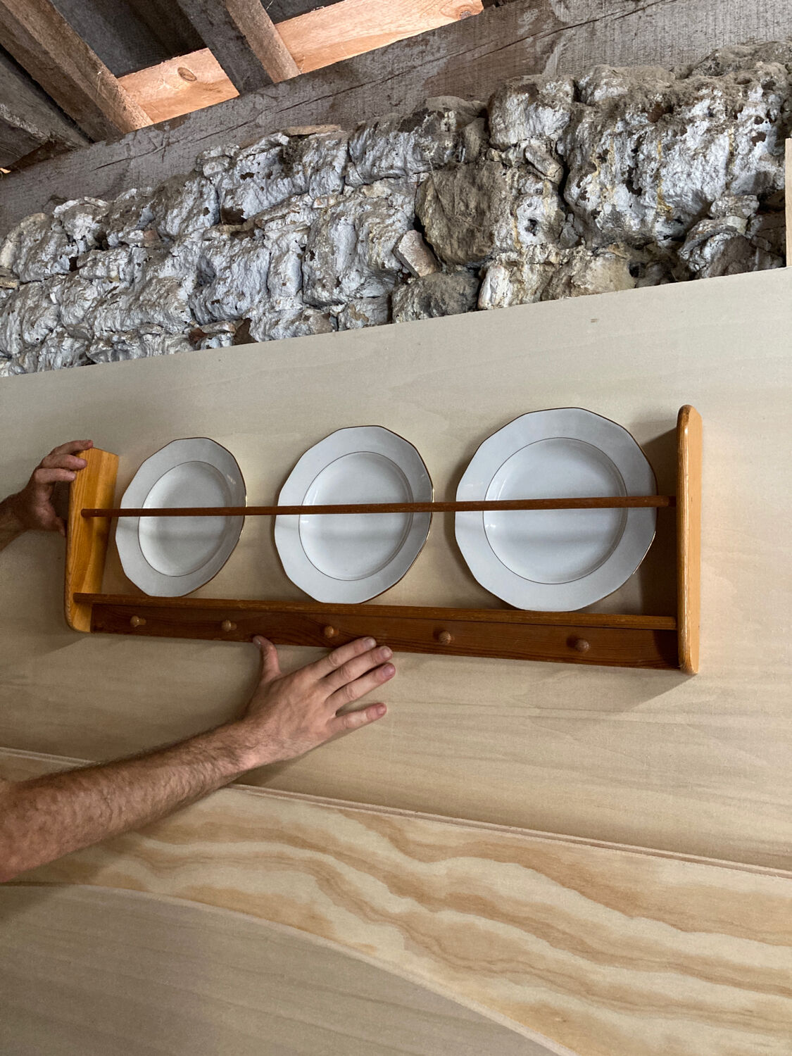 Wooden wall shelf 1980