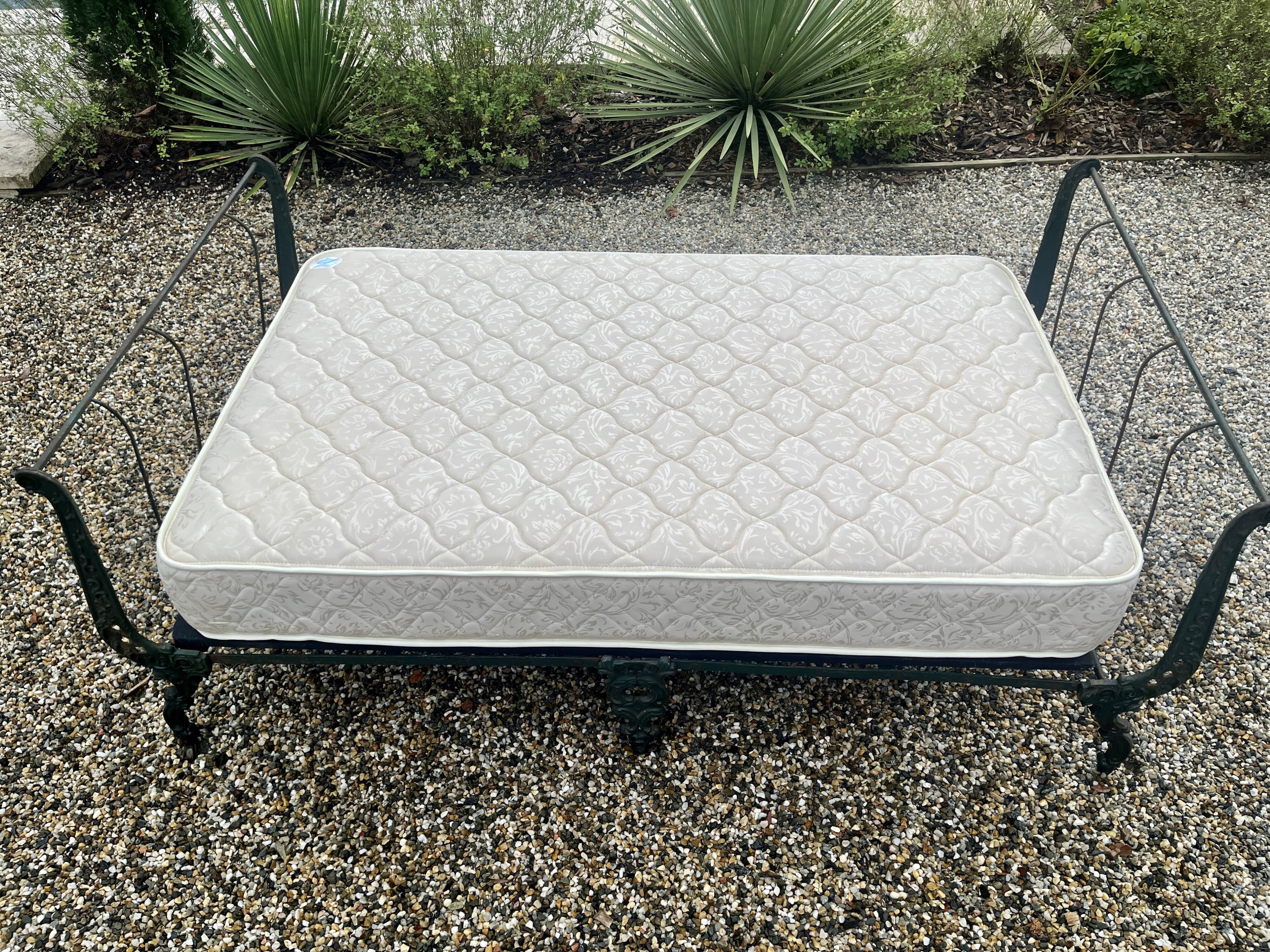 19th century French folding iron daybed