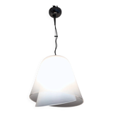 1970s Murano glass "Giglio" double dome pendant lamp by LAMPERTI
