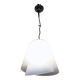 1970s Murano glass "Giglio" double dome pendant lamp by LAMPERTI