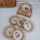 Set of 6 butterfly wicker coasters