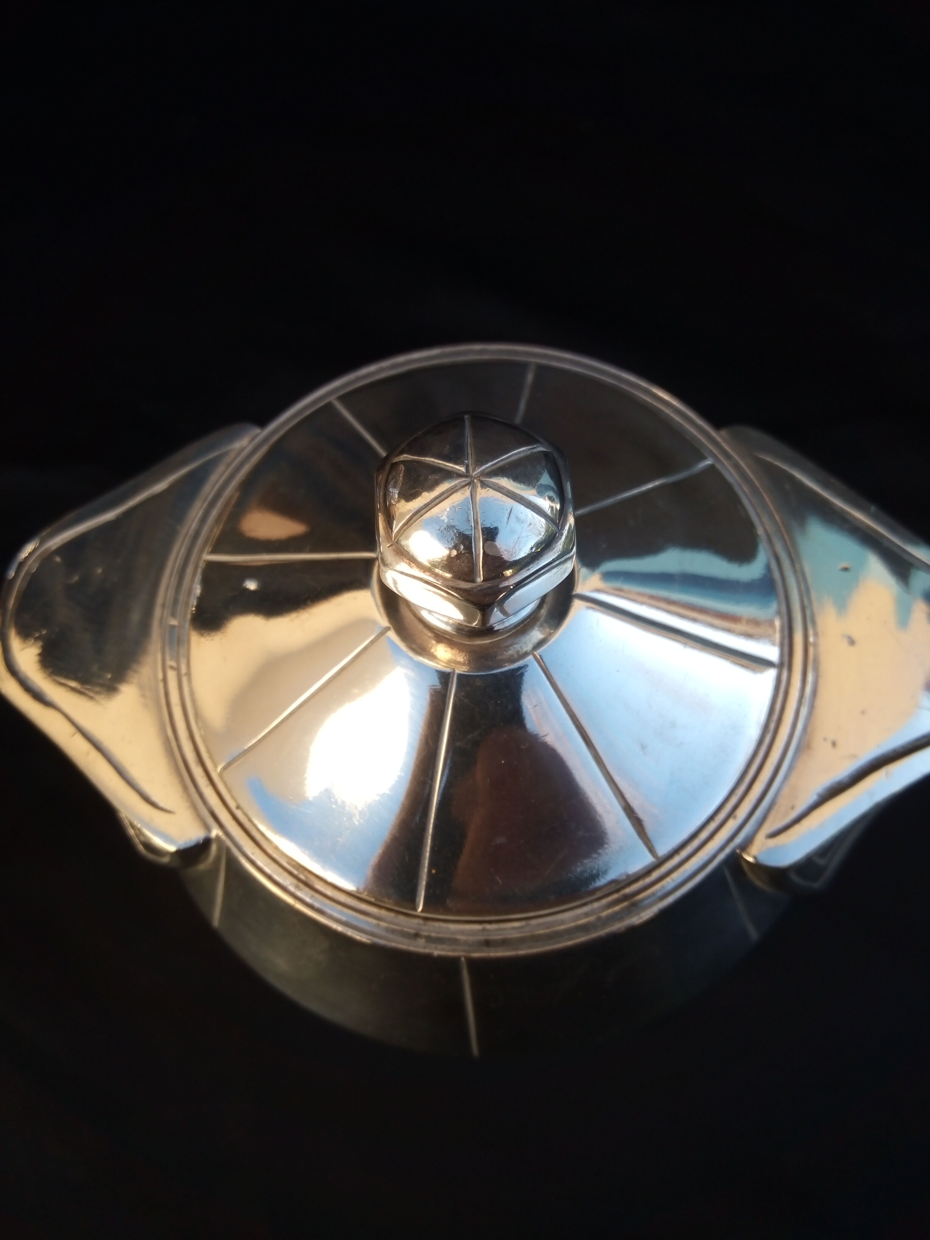 Coffee service, art tea in art deco silver metal