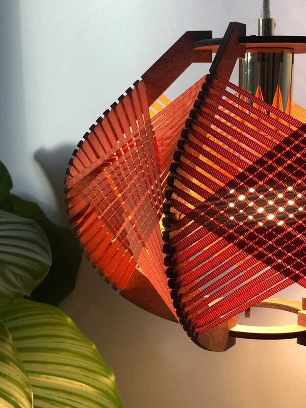 Lampe brique tissée à poser