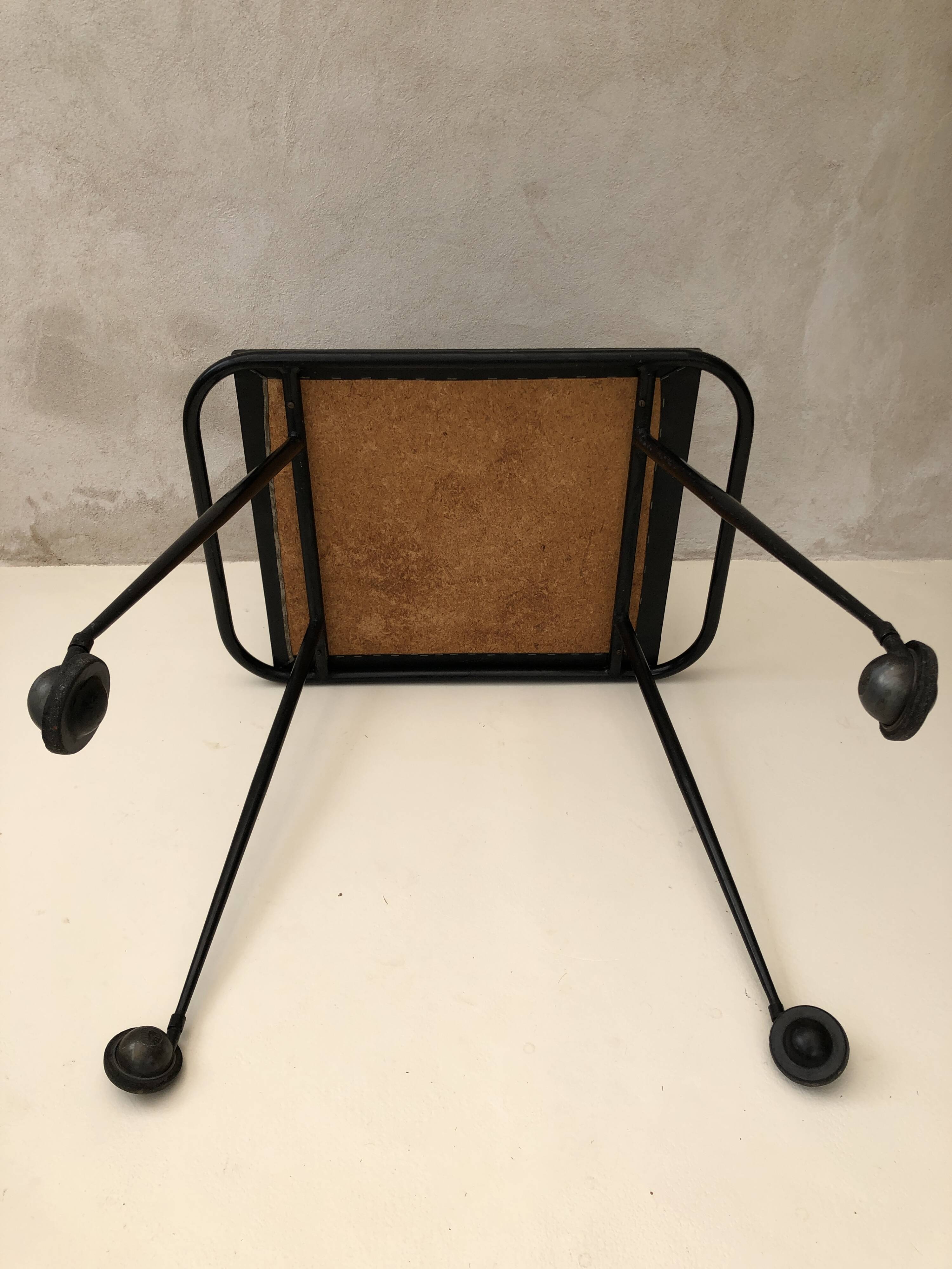 Black table on wheels from the 60s